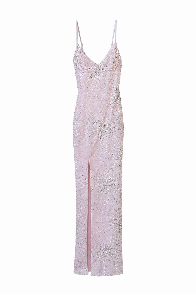 Sequined Beaded Maxi Dress