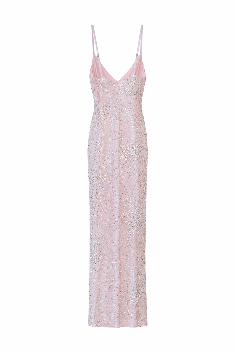 Sequined Beaded Maxi Dress