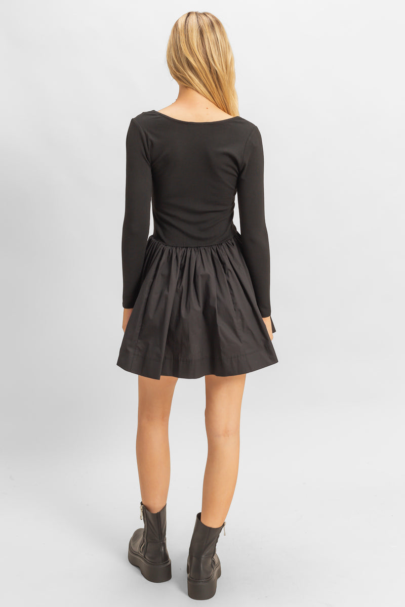 Scoop-Neck Mini Skater Dress