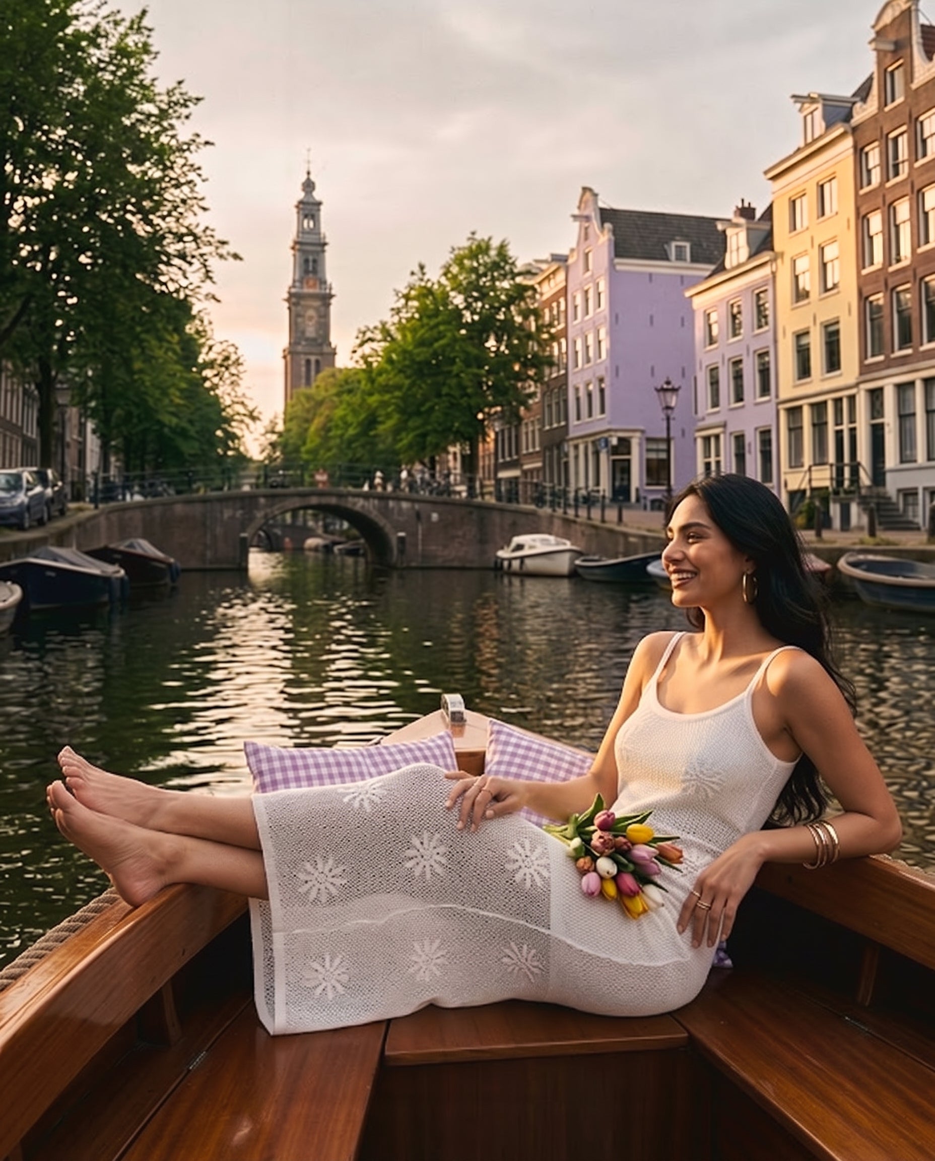 Floral Open Knit Maxi Dress