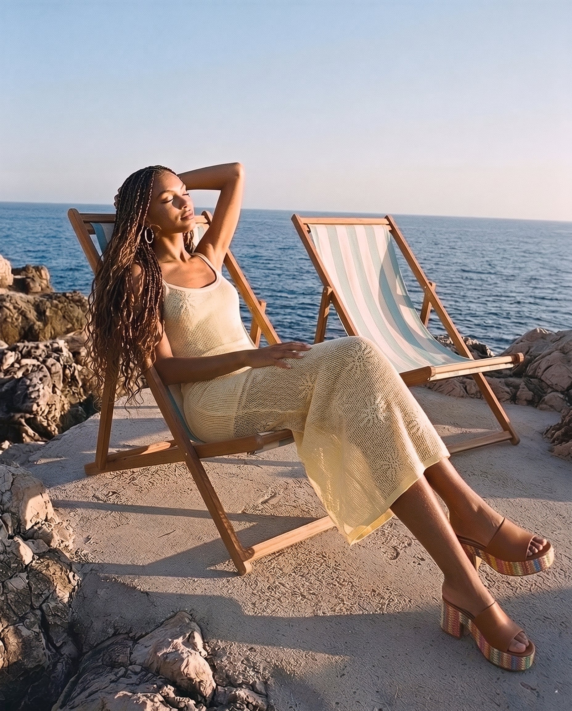 Floral Open Knit Maxi Dress