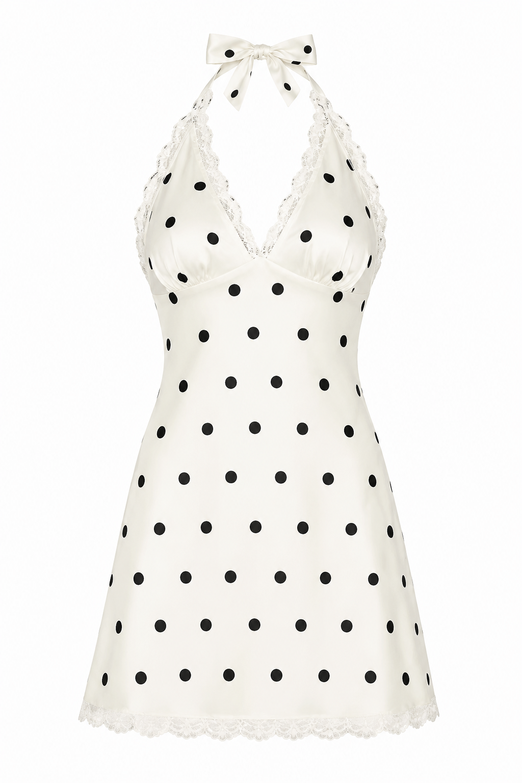 Polka Dot Halter Mini Dress