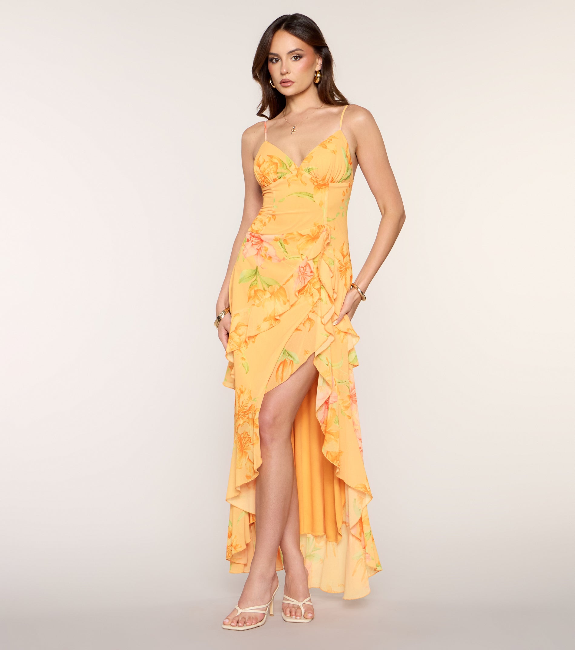Priscilla Floral Chiffon Formal Dress