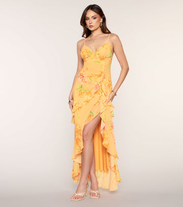 Priscilla Floral Chiffon Formal Dress