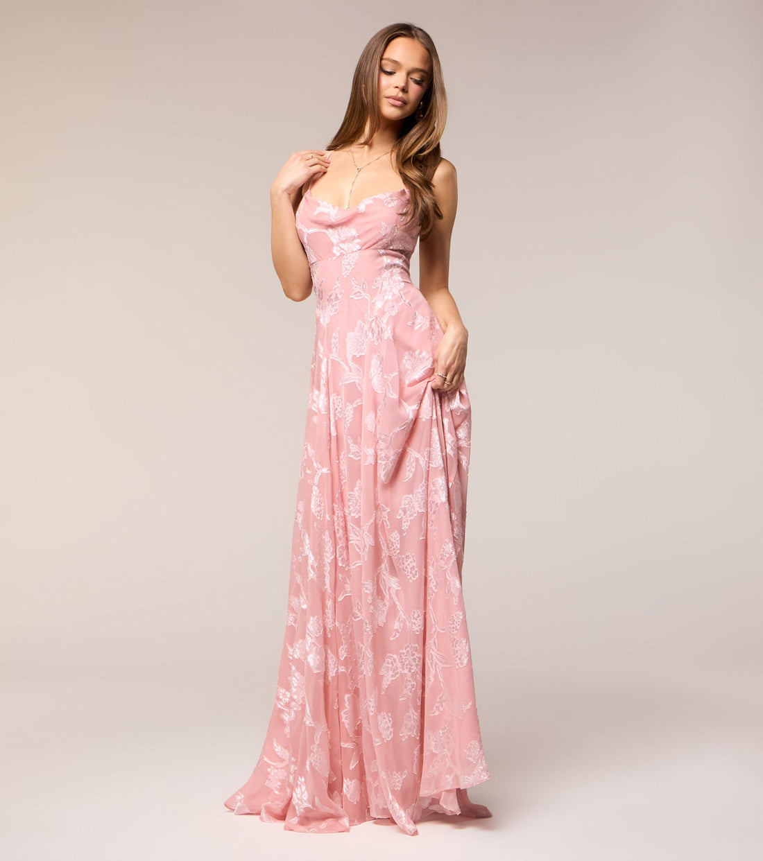Vivienne Floral Brocade Lace-Up Dress