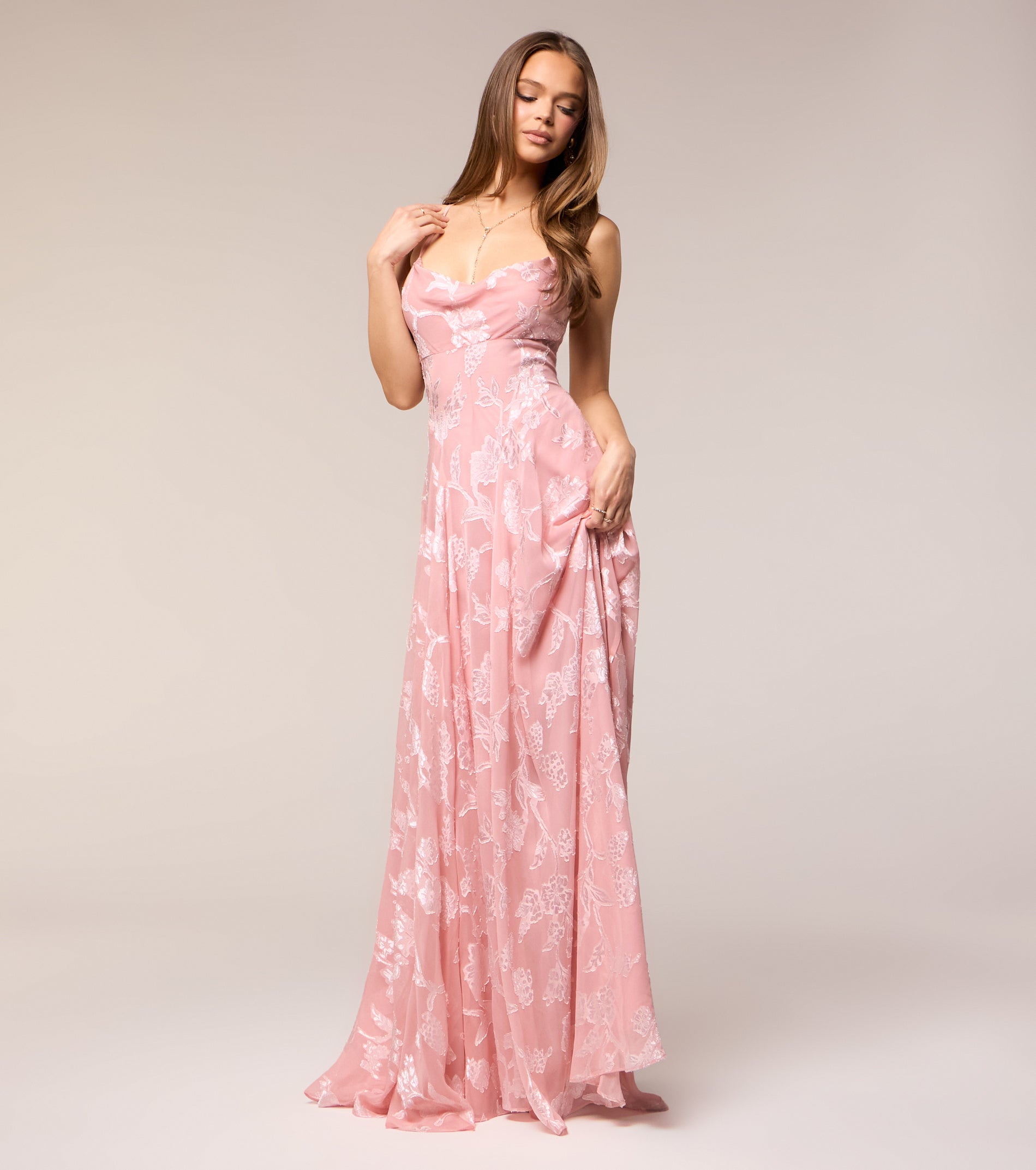 Vivienne Floral Brocade Lace-Up Dress