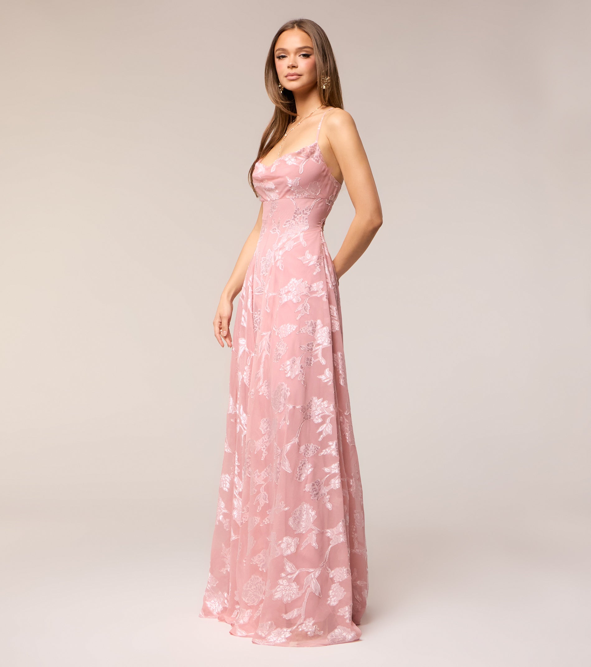 Vivienne Floral Brocade Lace-Up Dress