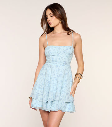 Daylight Darling Floral Chiffon Skater Dress