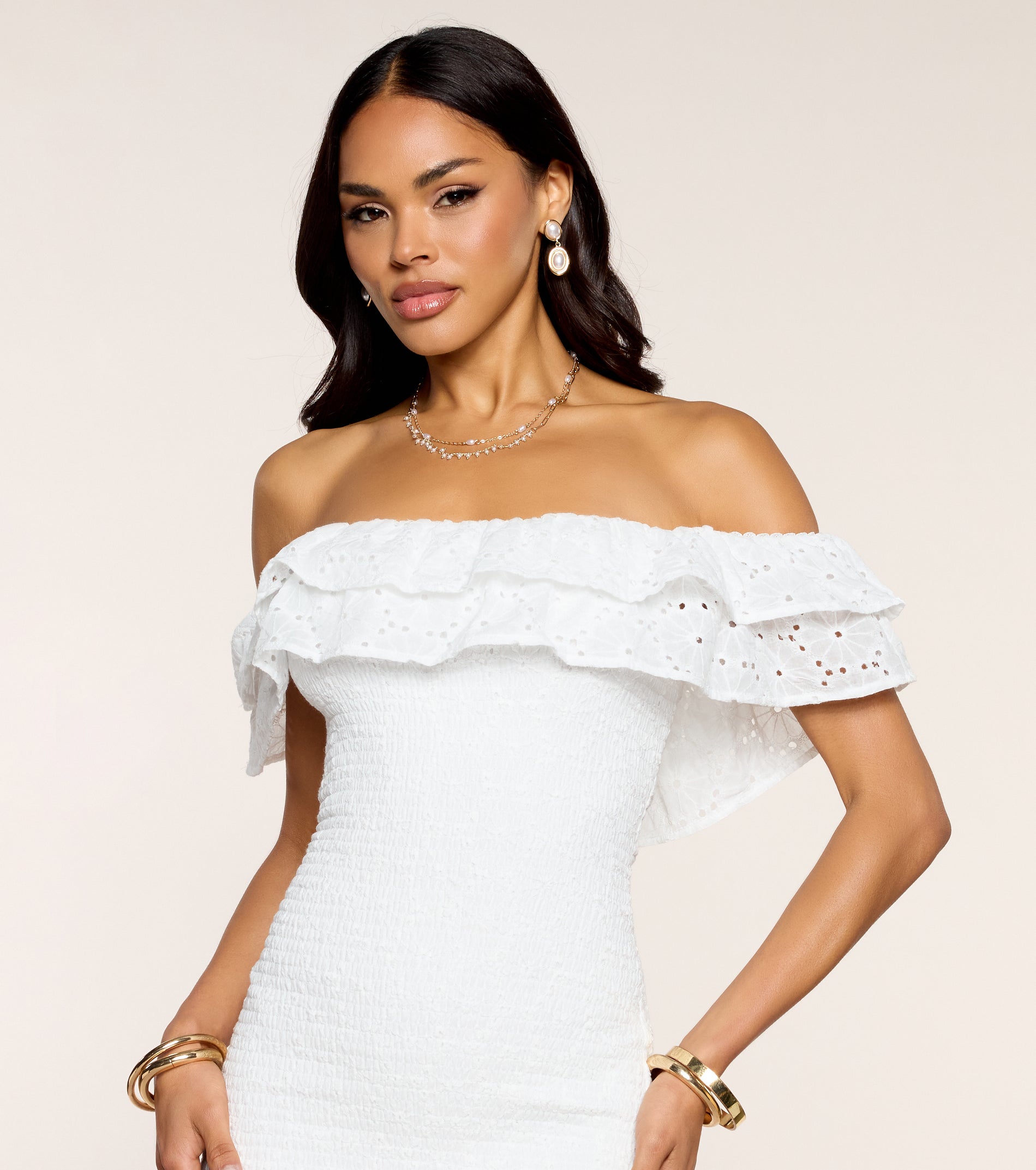 Fresh Picked Eyelet Mini Dress