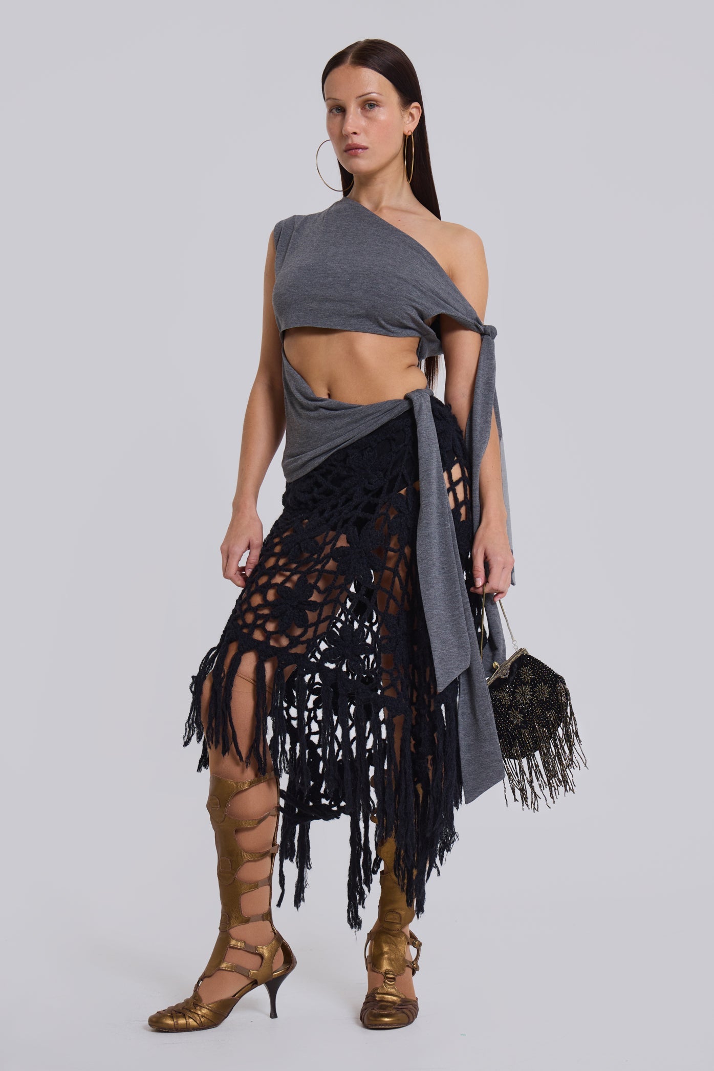 Mena Asymmetric Top in Grey