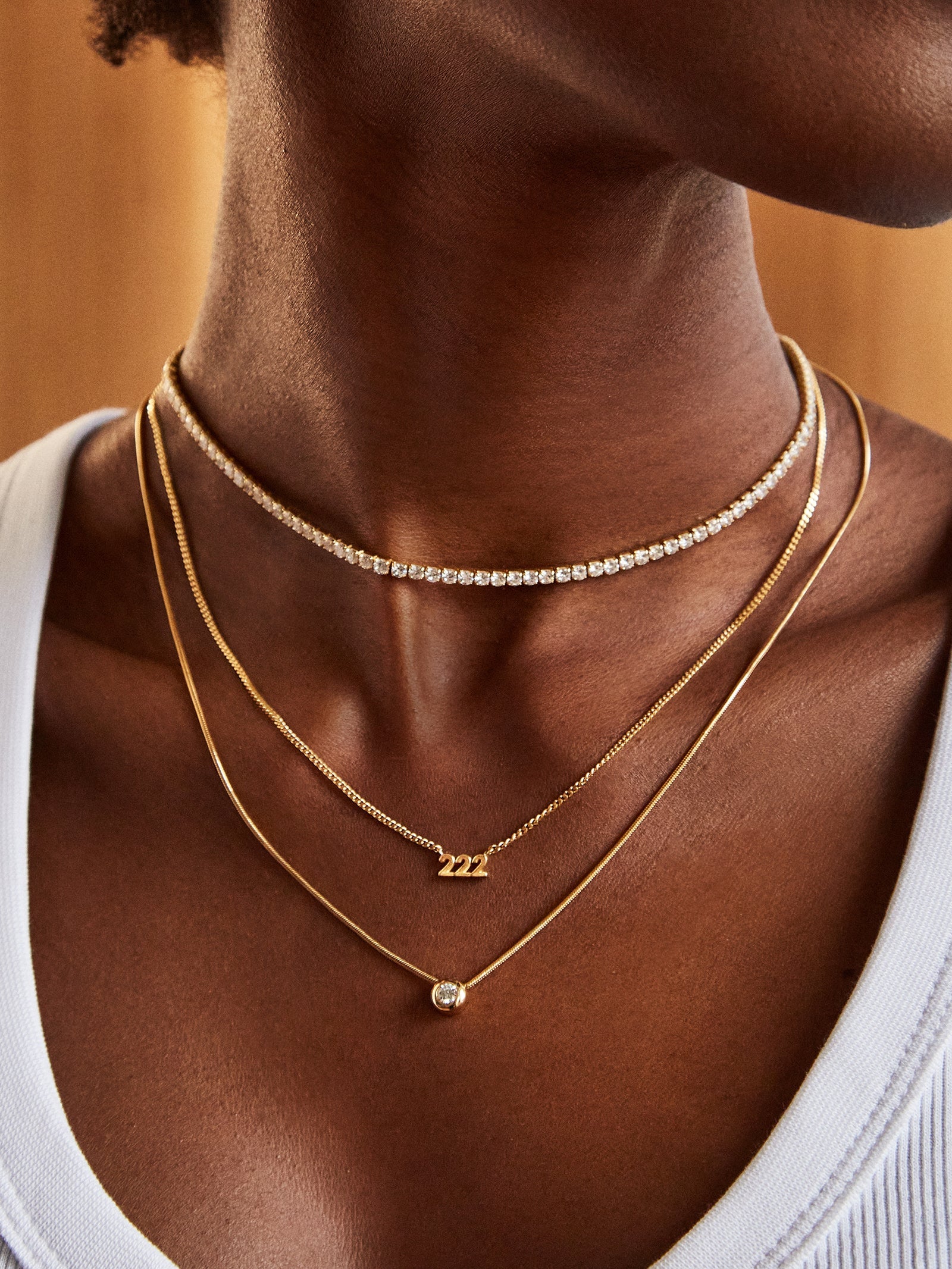 14K Gold Angel Number Custom Nameplate Necklace - Gold