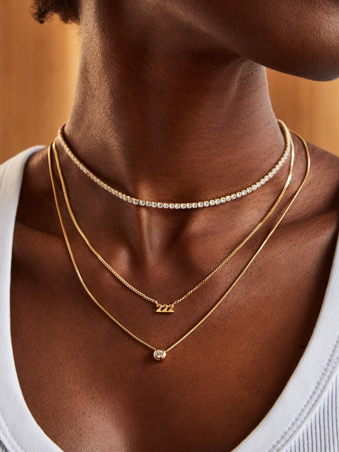 14K Gold Angel Number Custom Nameplate Necklace - Gold