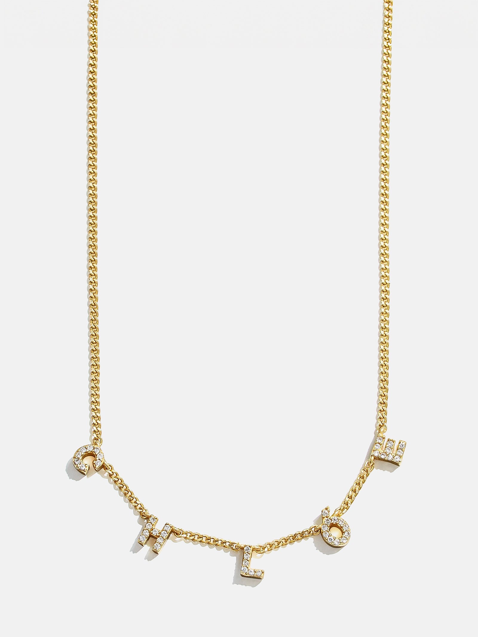 Mini 14K Gold Spaced Letter Custom Name Necklace - 14K Gold