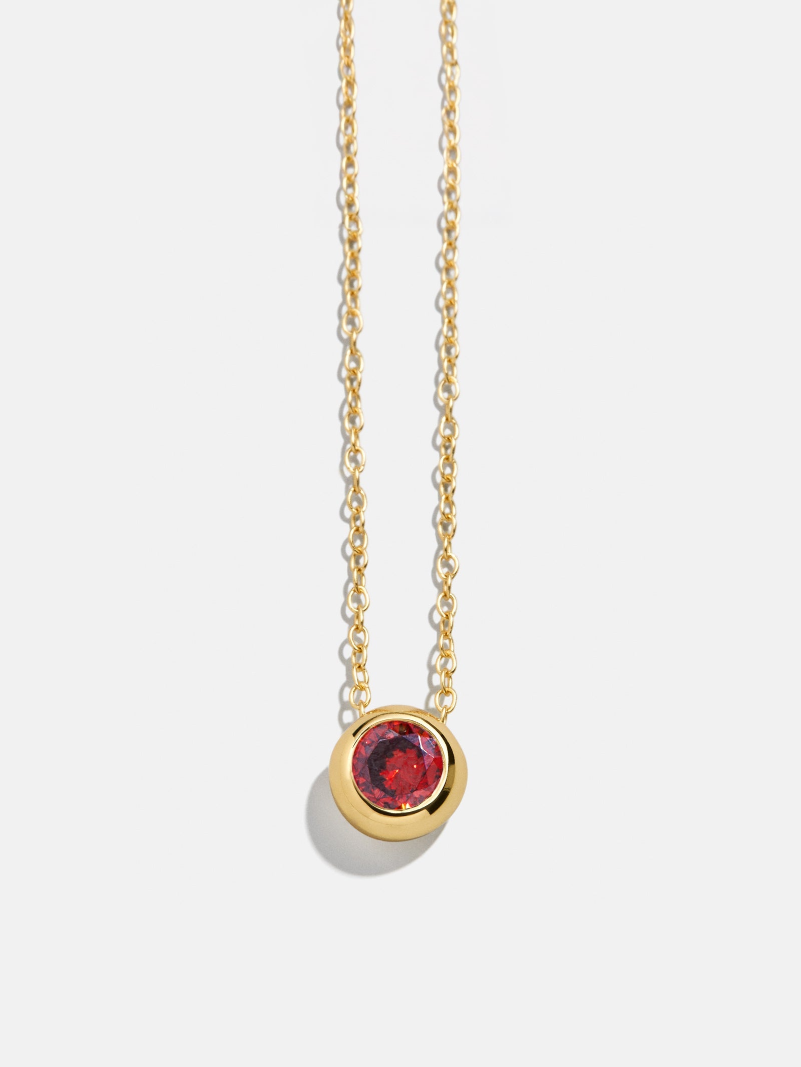 14K Gold Birthstone Pendant Necklace - Garnet