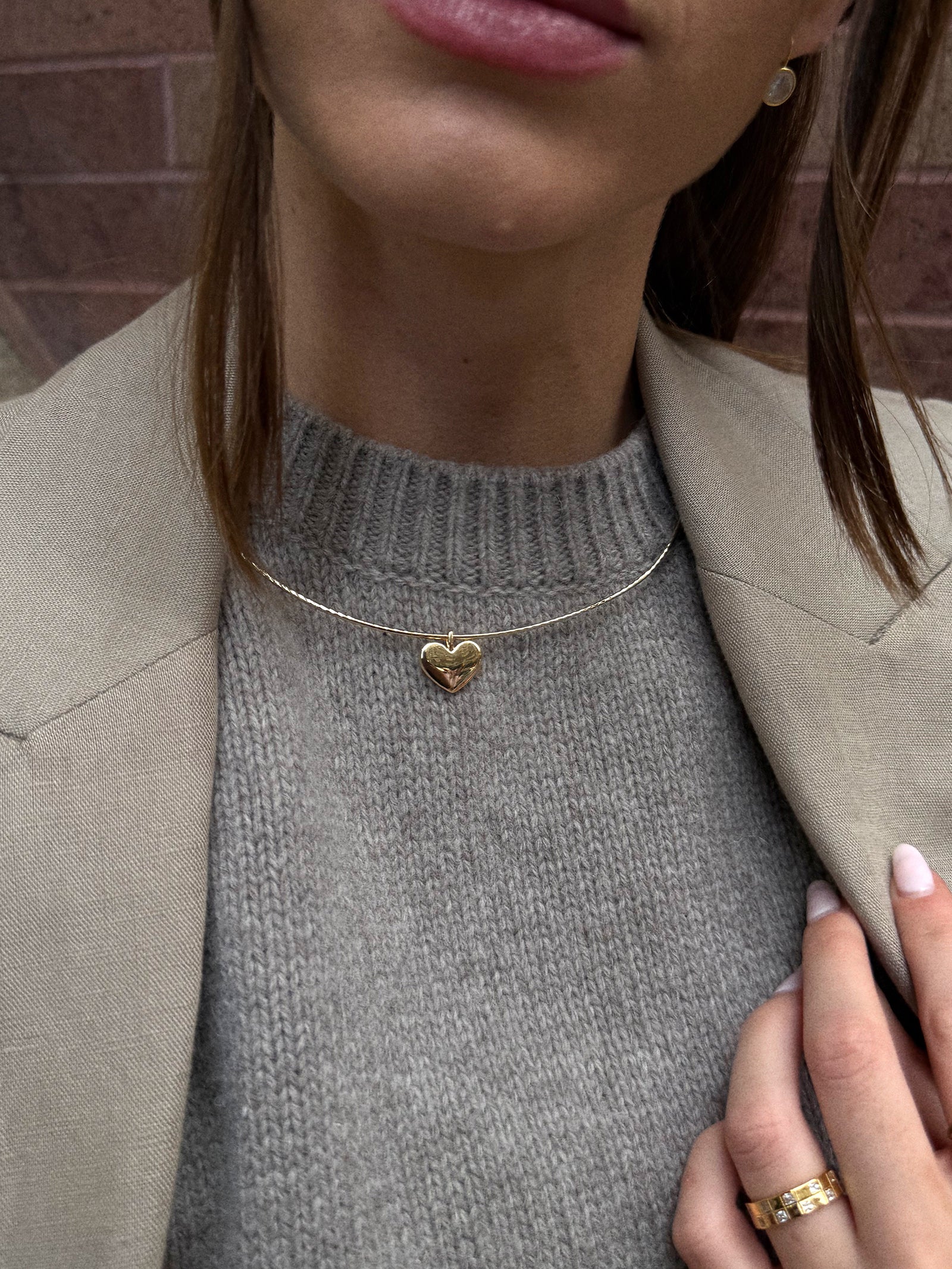 Millie Collar Necklace - Heart Collar Necklace