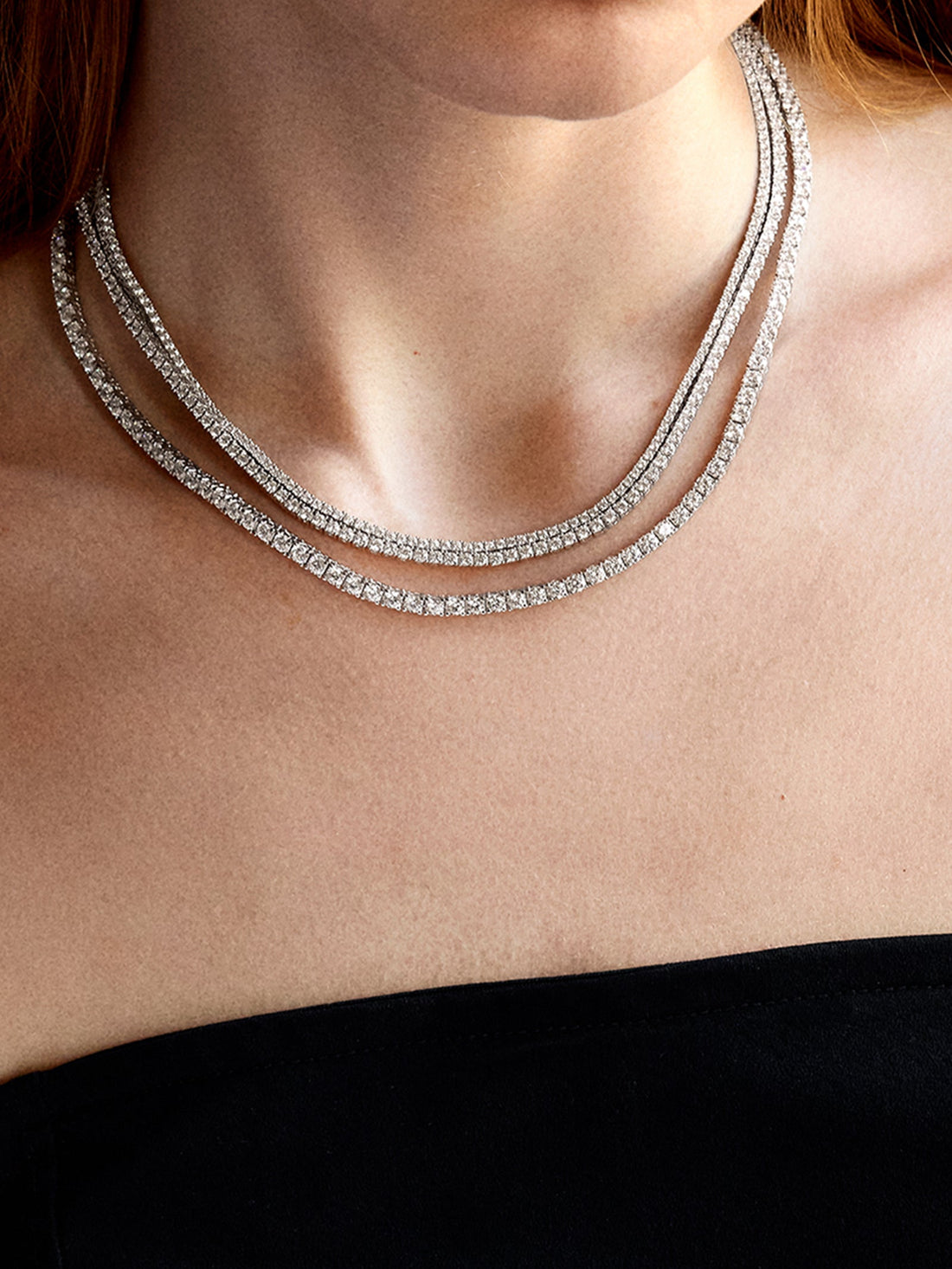 Billie Sterling Silver Tennis Necklace - Sterling Silver
