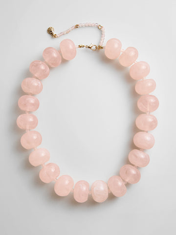 Joan Semi-Precious Necklace - Rose Quartz Bead