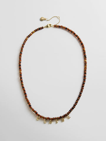 Mini Semi-Precious Custom Necklace - Tiger's Eye