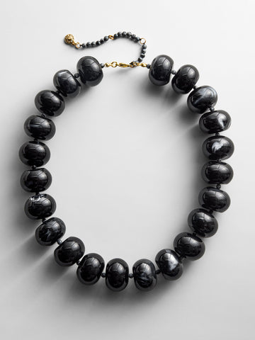 Joan Semi-Precious Necklace - Obsidian Bead