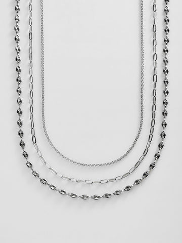 Taylor Waterproof Necklace Set - Silver