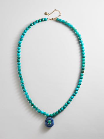 Janelle Semi-Precious Necklace - Turquoise Bead