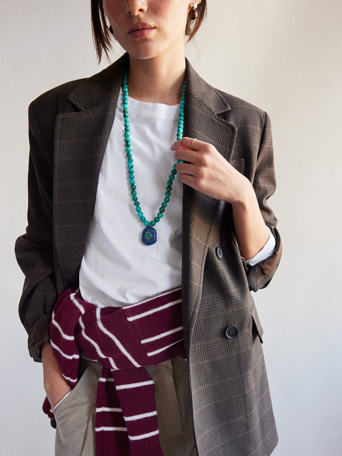 Janelle Semi-Precious Necklace - Turquoise Bead