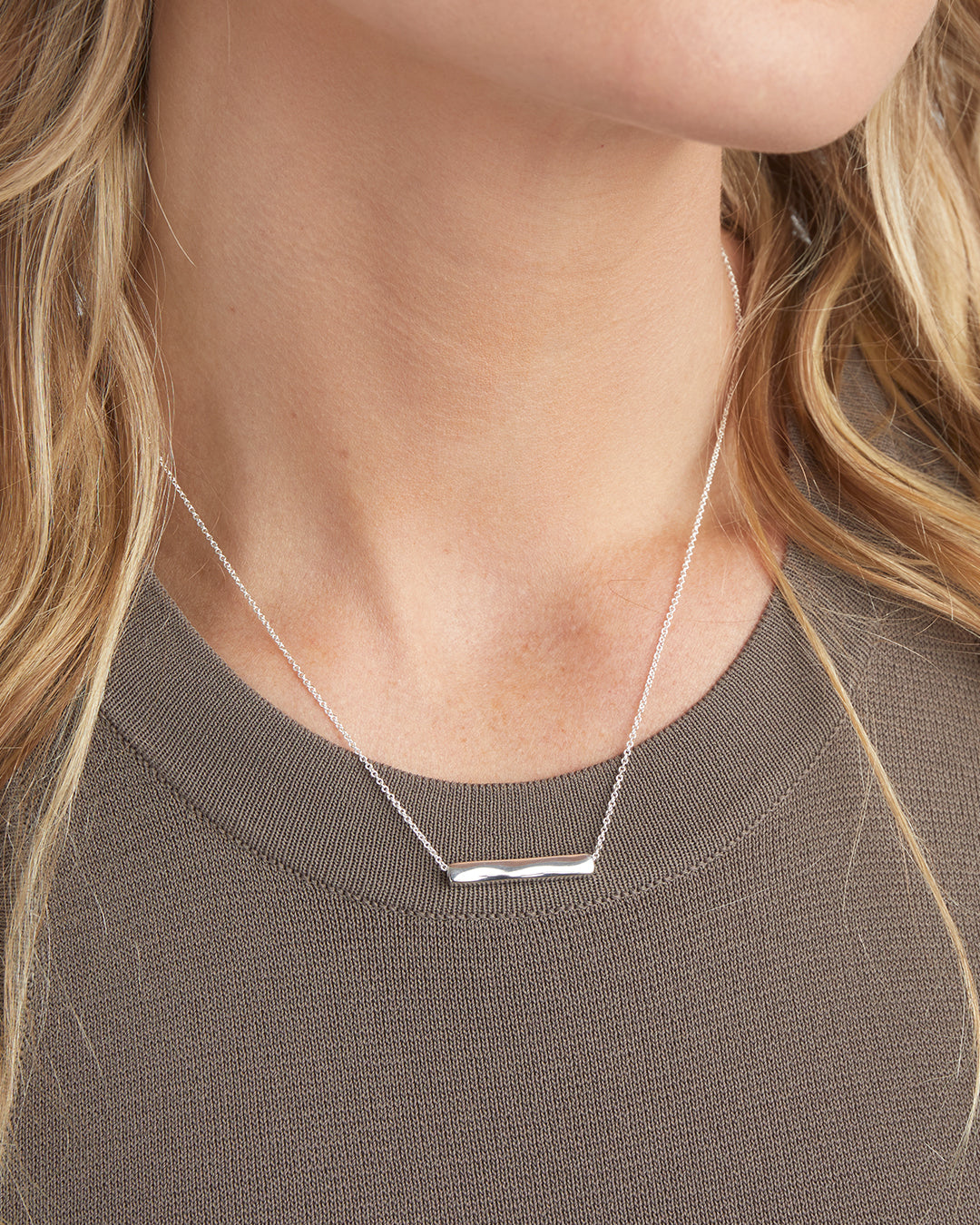 Bespoke Bar Adjustable Necklace (Silver)