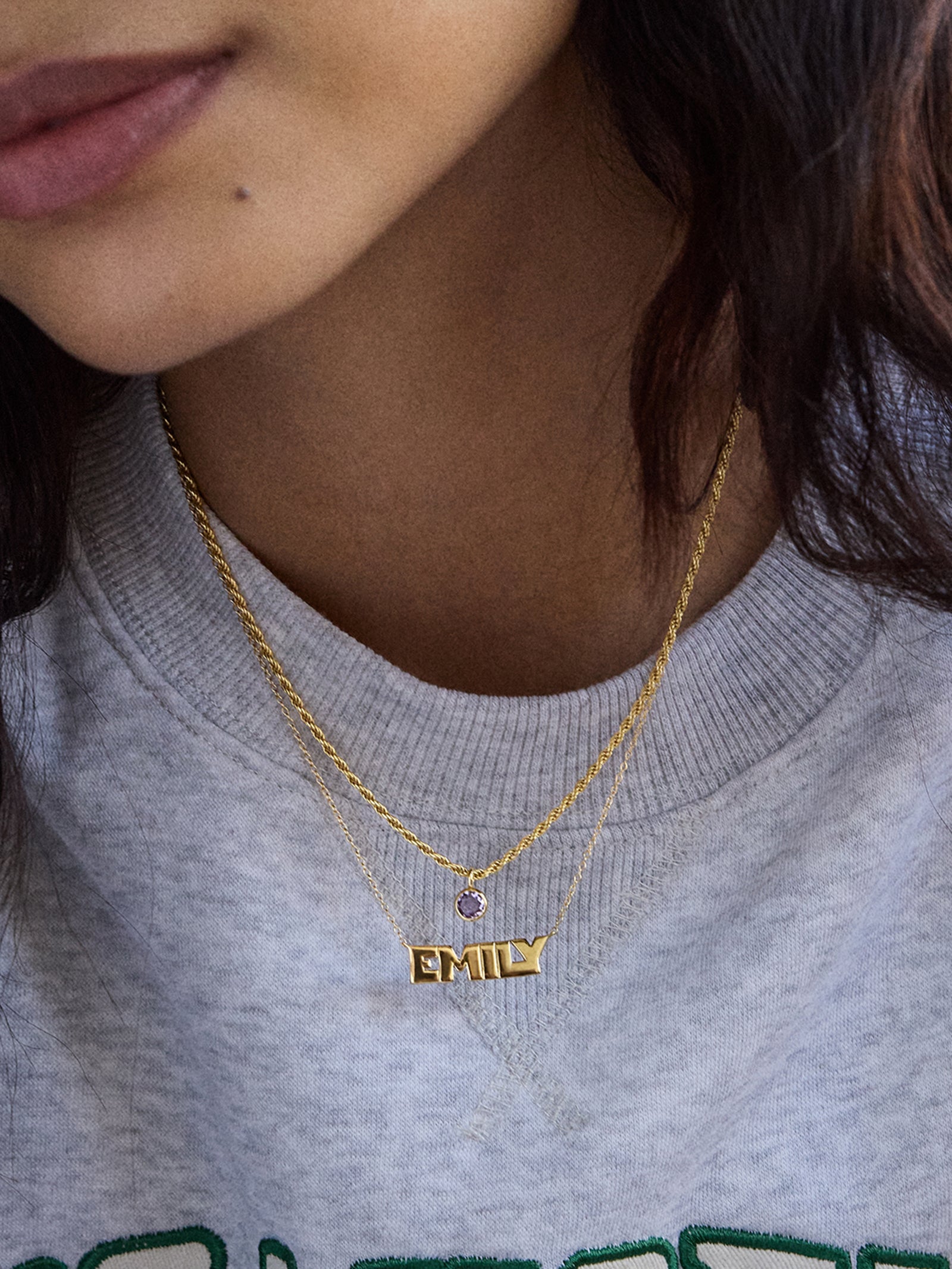 14K Gold Custom Nameplate Necklace - Bold