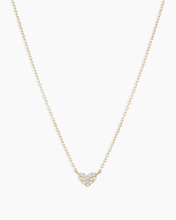 Diamond Pav Mini Heart Necklace