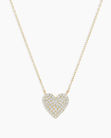 Diamond Pav Heart Necklace