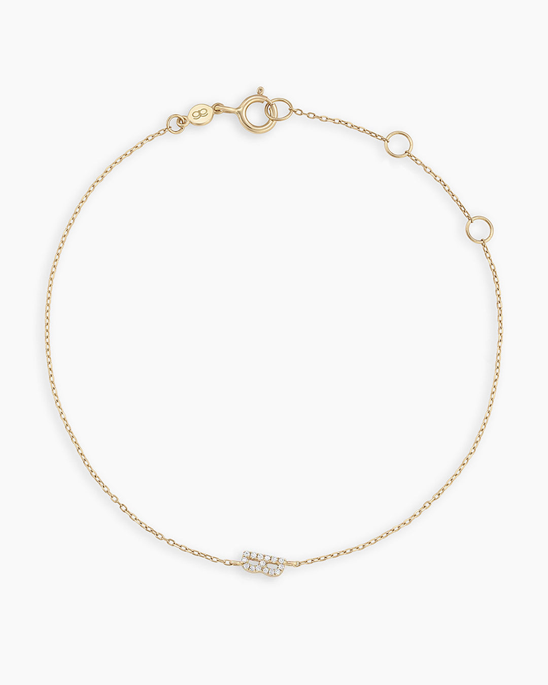Diamond Pav������ Alphabet Bracelet