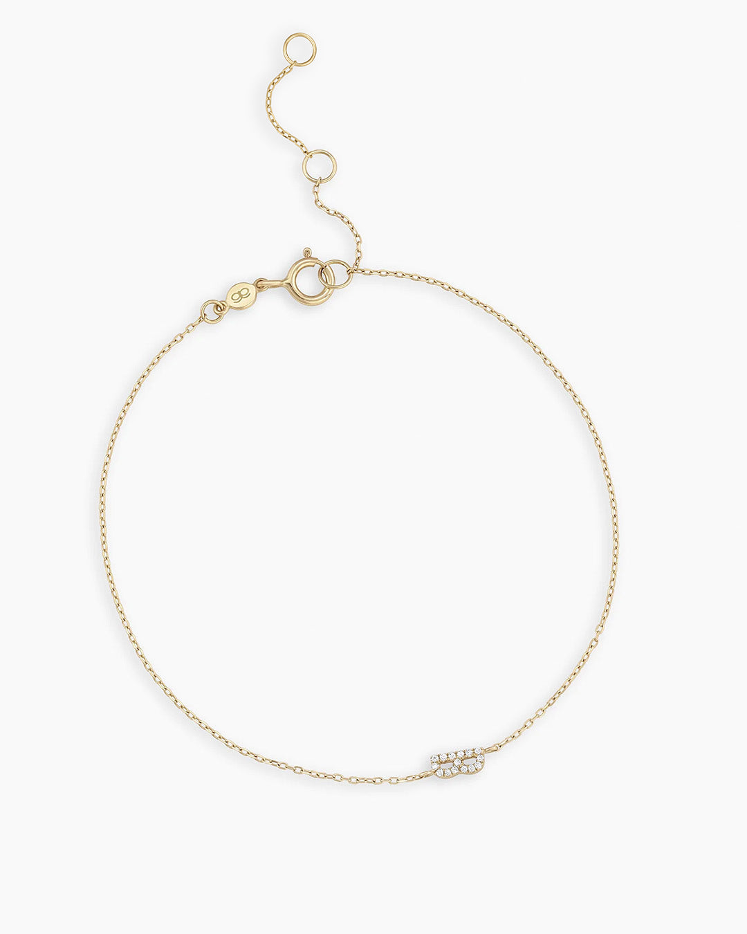 Diamond Pav������ Alphabet Bracelet