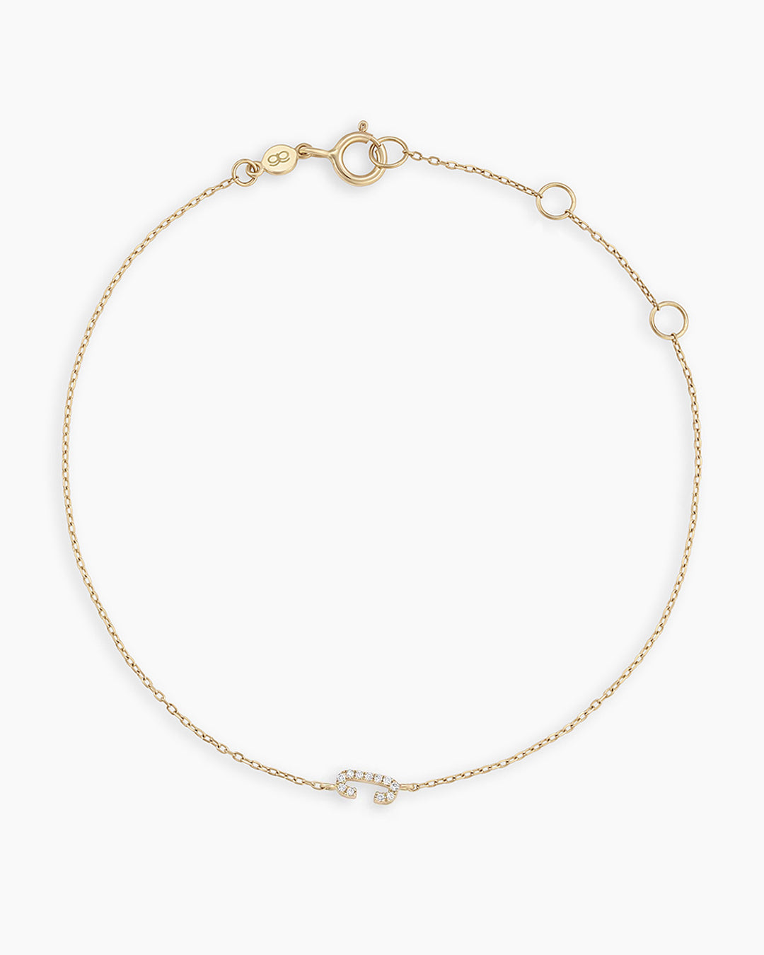 Diamond Pav������ Alphabet Bracelet