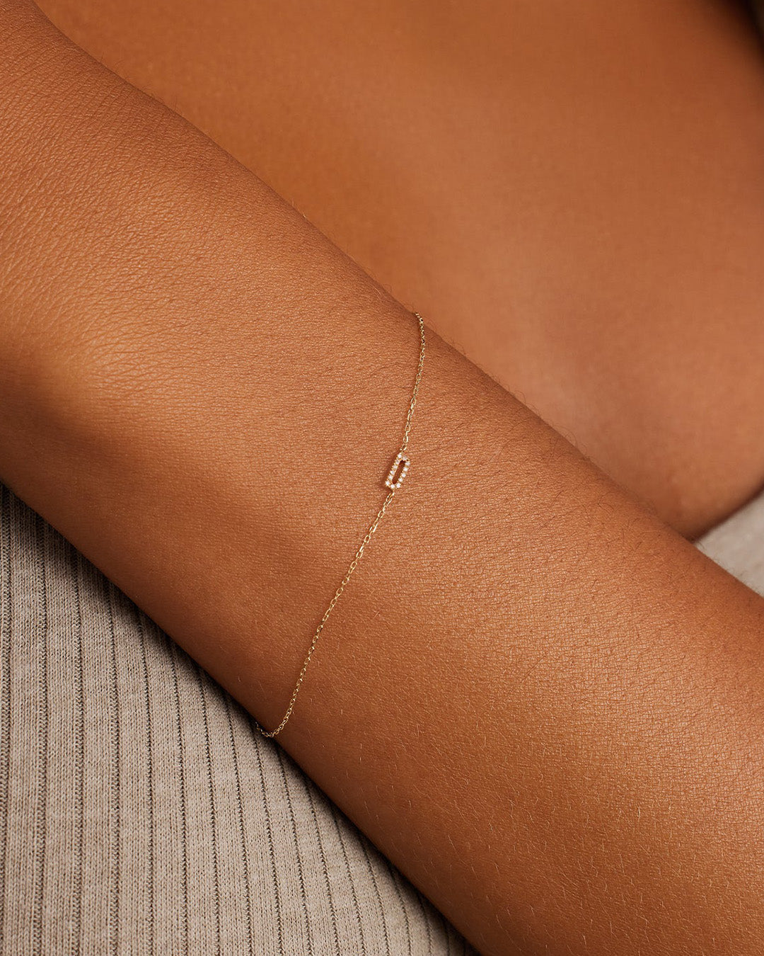 Diamond Pav������ Alphabet Bracelet