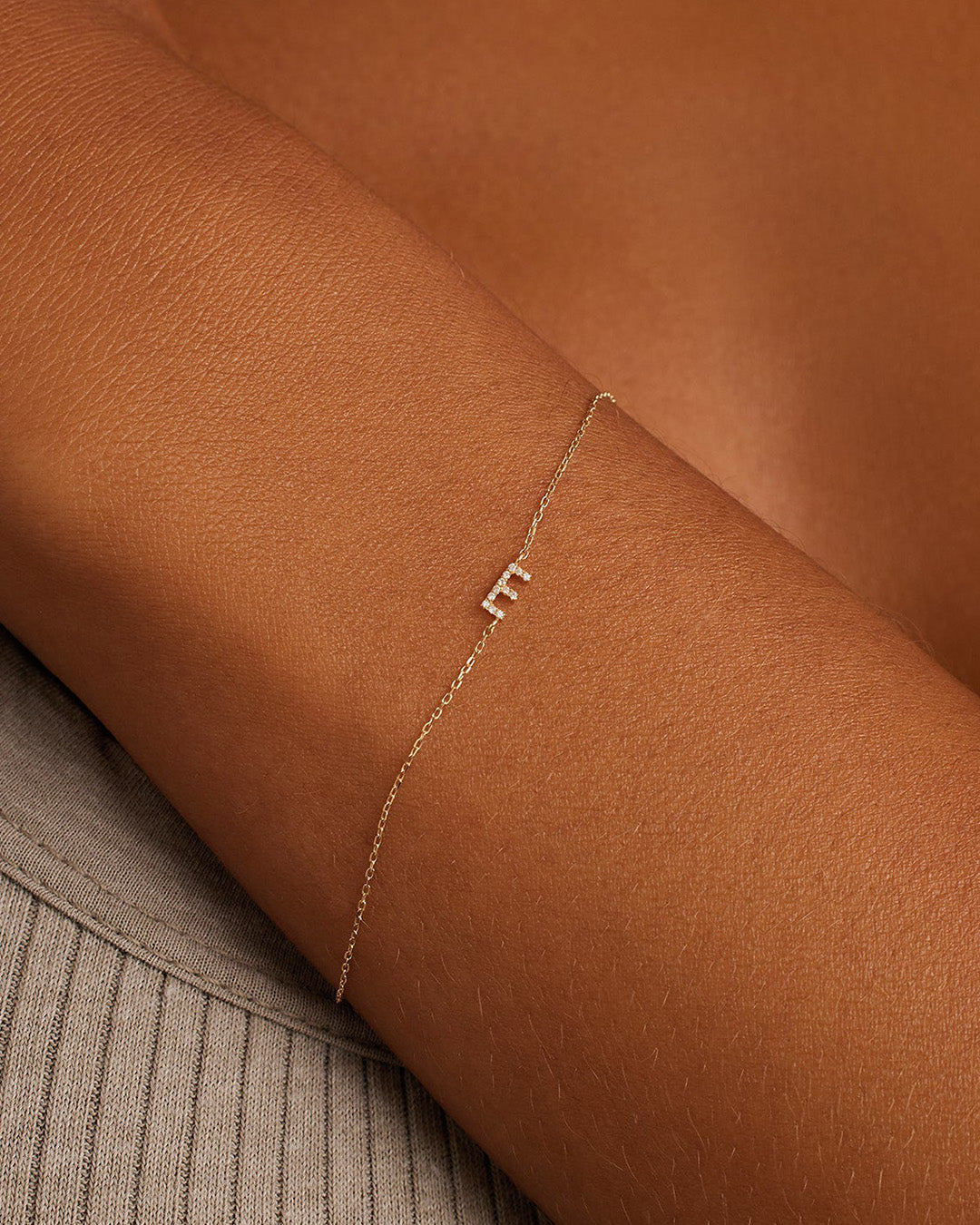 Diamond Pav������ Alphabet Bracelet