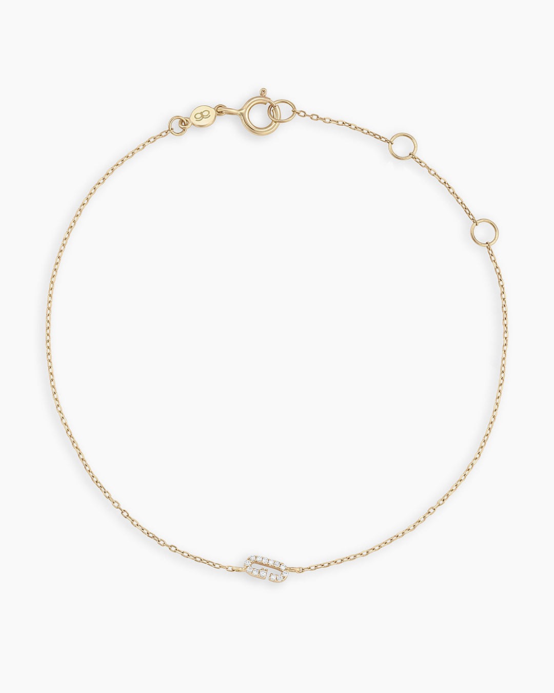 Diamond Pav������ Alphabet Bracelet