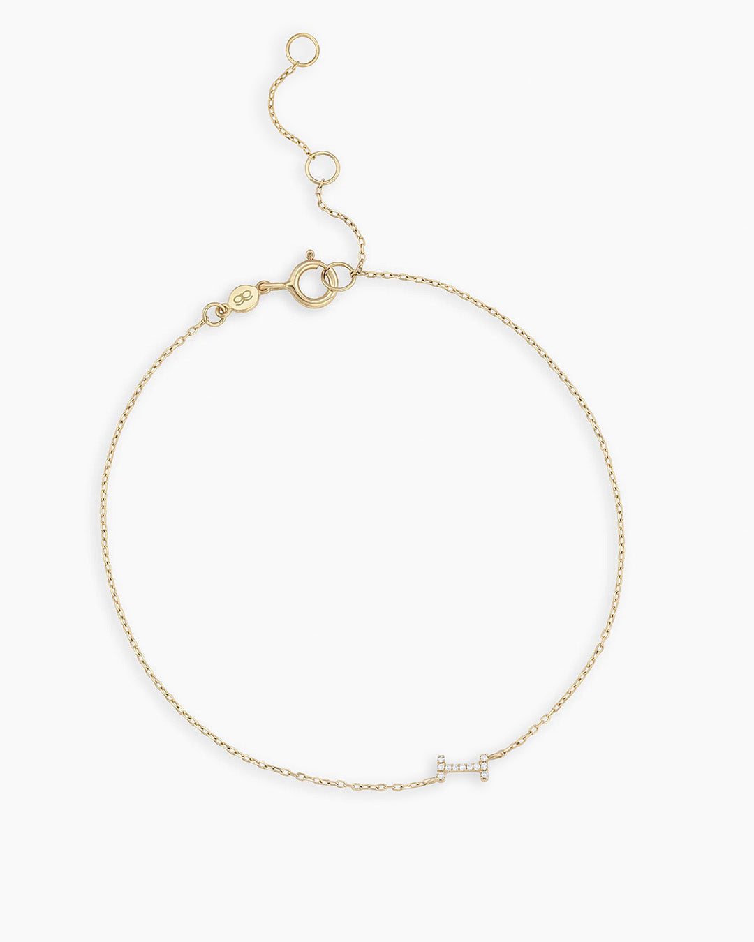 Diamond Pav������ Alphabet Bracelet