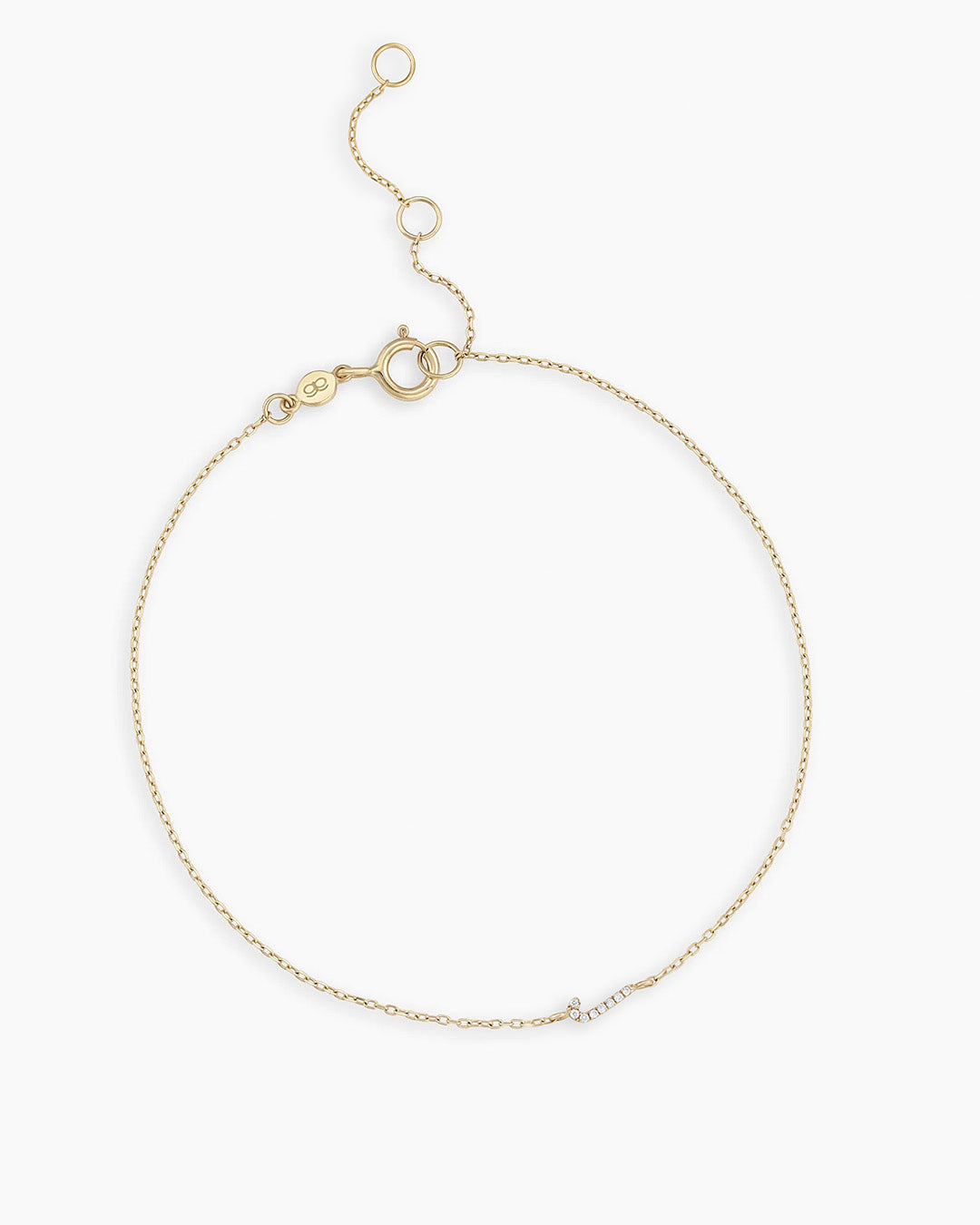 Diamond Pav������ Alphabet Bracelet