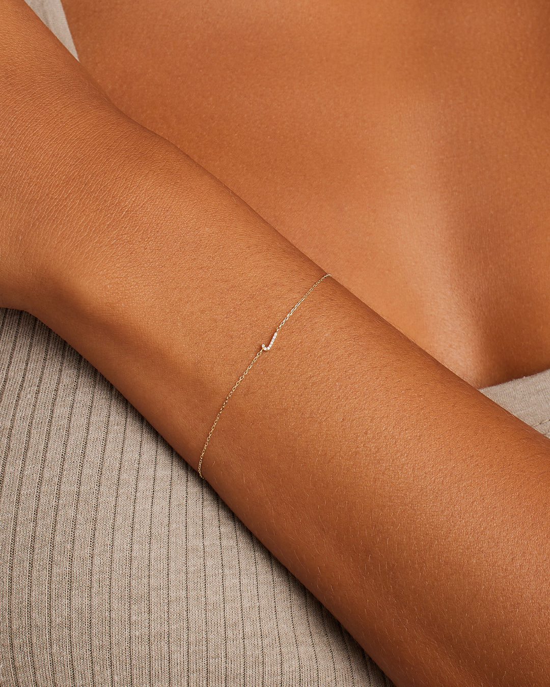 Diamond Pav������ Alphabet Bracelet