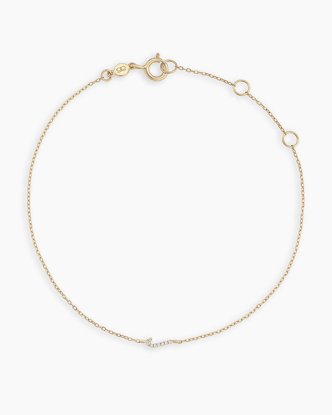 Diamond Pav������ Alphabet Bracelet