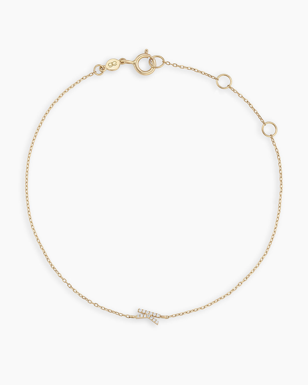 Diamond Pav������ Alphabet Bracelet