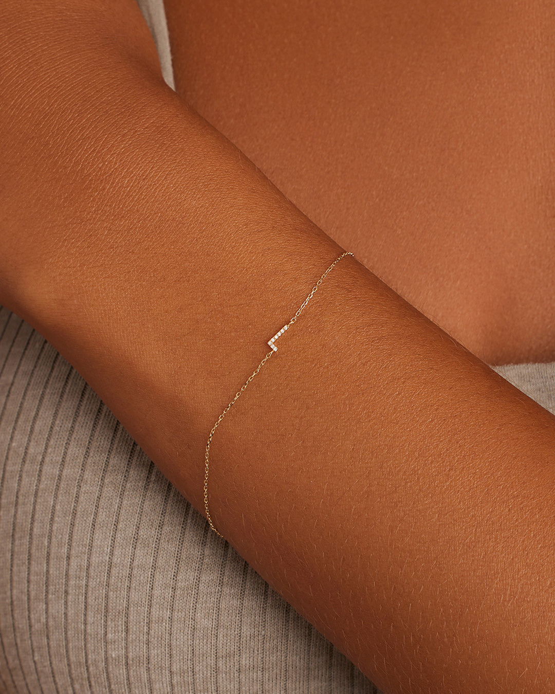 Diamond Pav������ Alphabet Bracelet