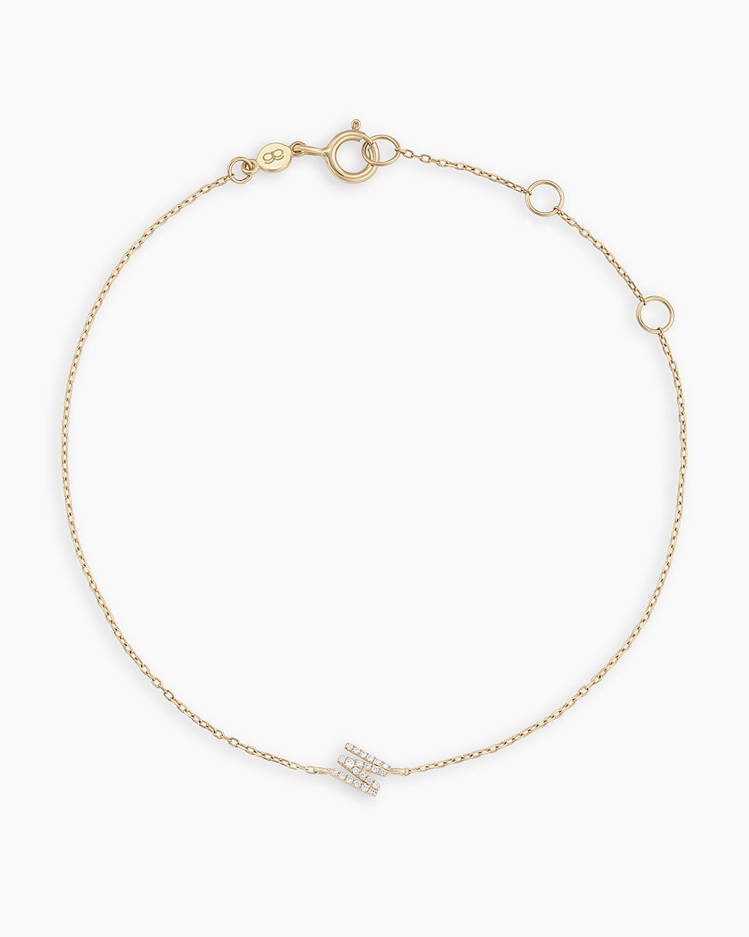 Diamond Pav������ Alphabet Bracelet