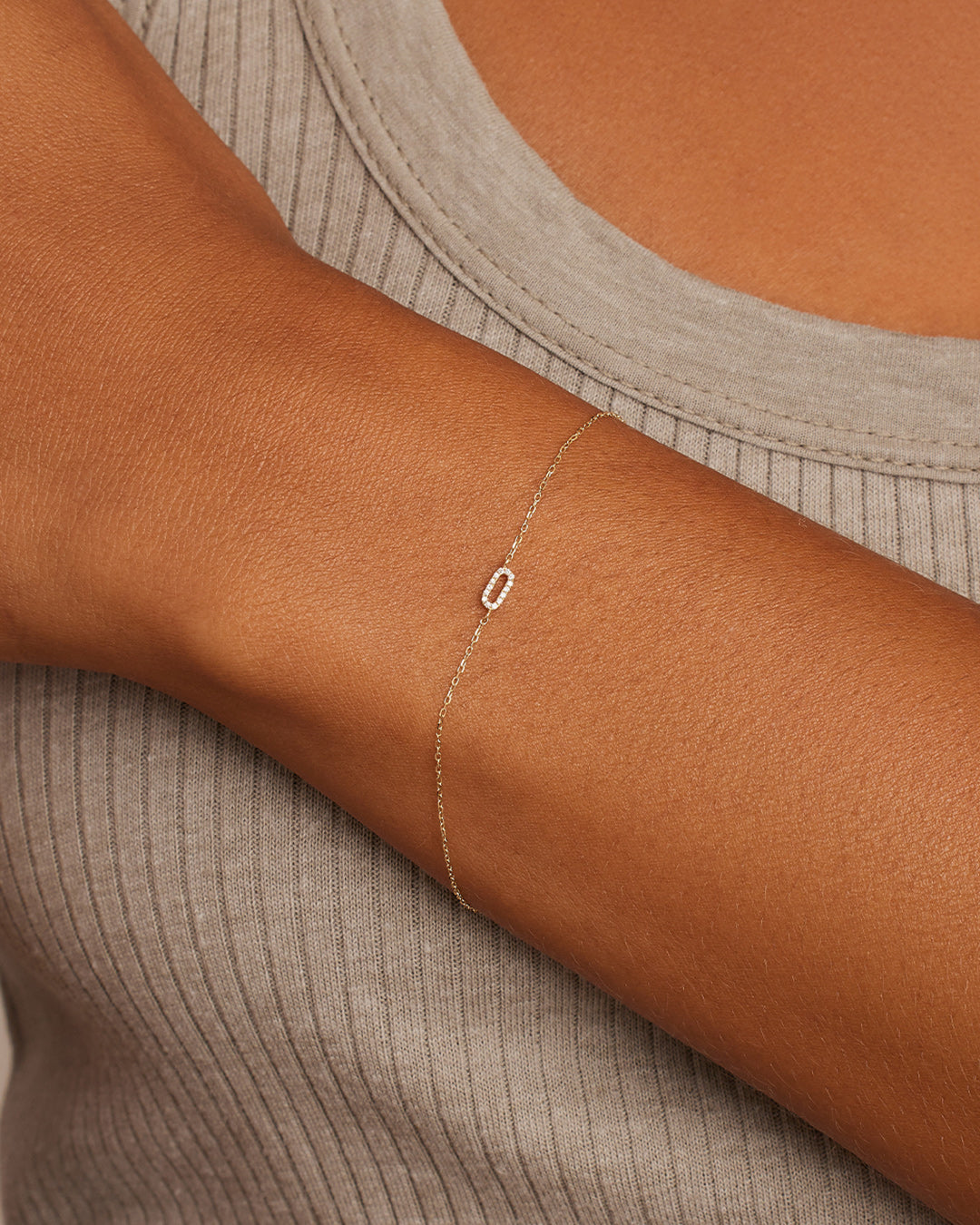 Diamond Pav������ Alphabet Bracelet