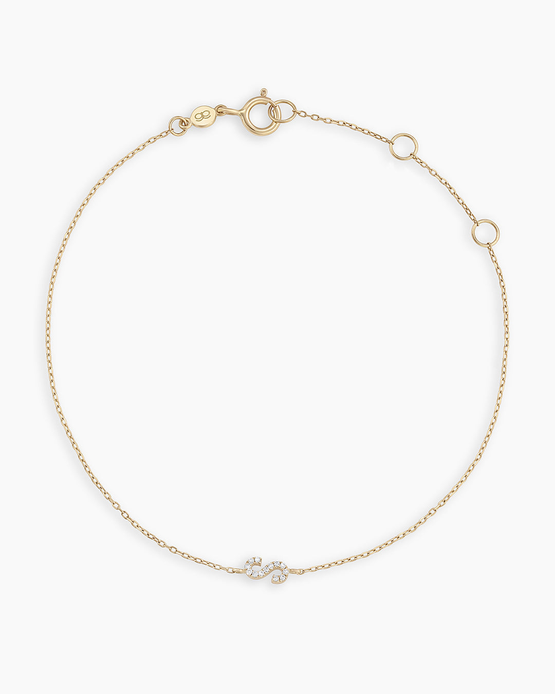 Diamond Pav������ Alphabet Bracelet