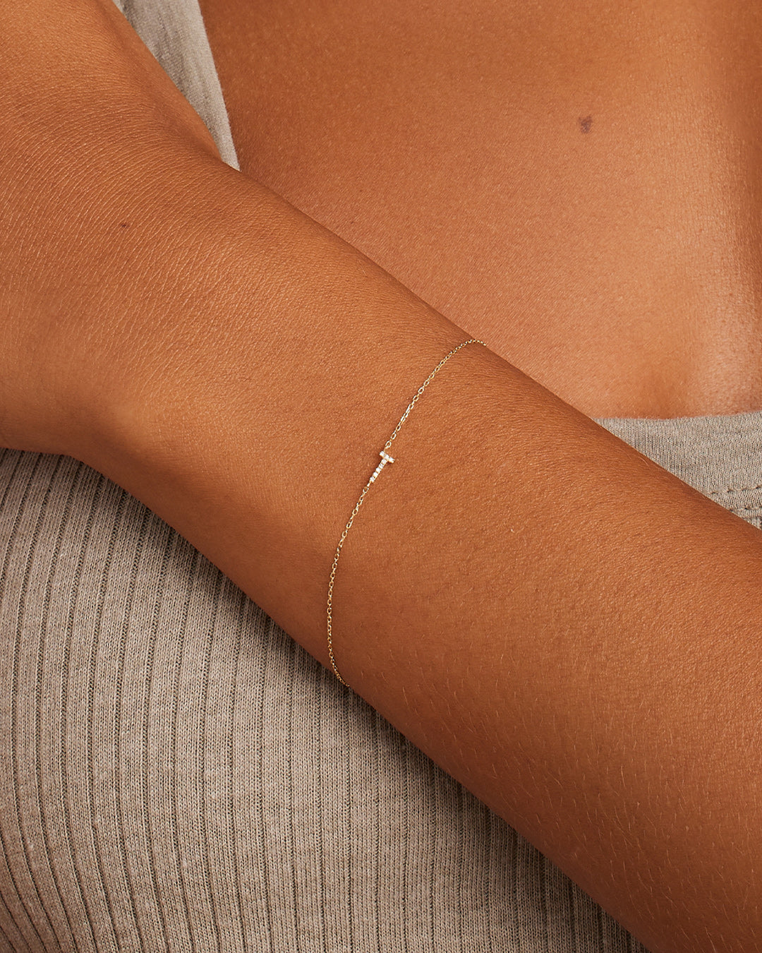 Diamond Pav������ Alphabet Bracelet