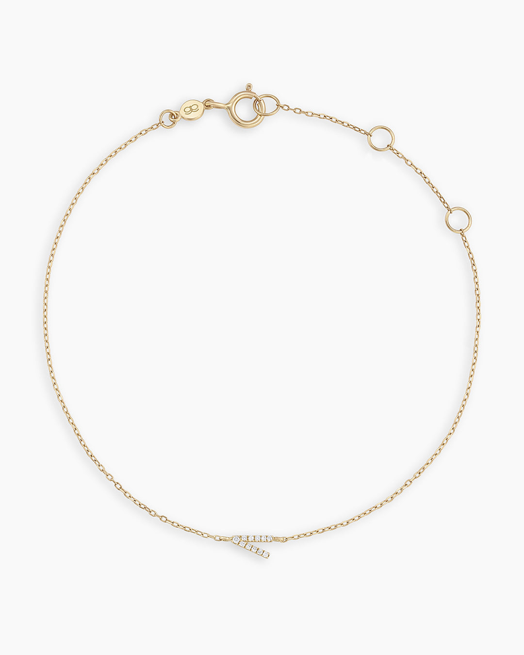 Diamond Pav������ Alphabet Bracelet