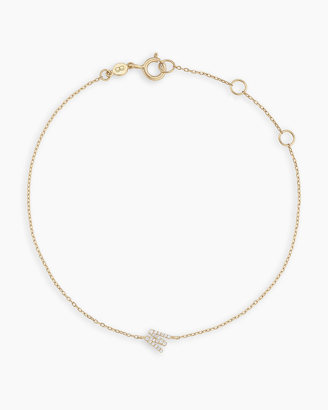 Diamond Pav������ Alphabet Bracelet