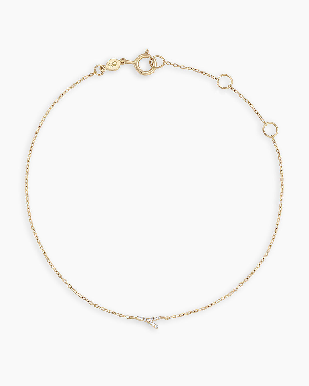 Diamond Pav������ Alphabet Bracelet