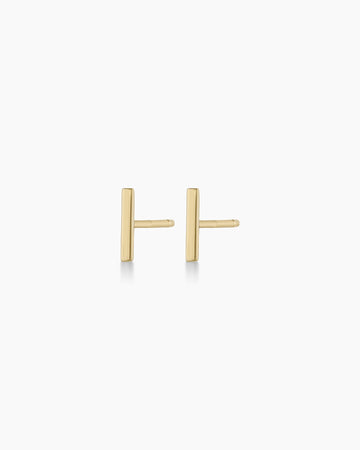 14K Gold Rose Bar Studs